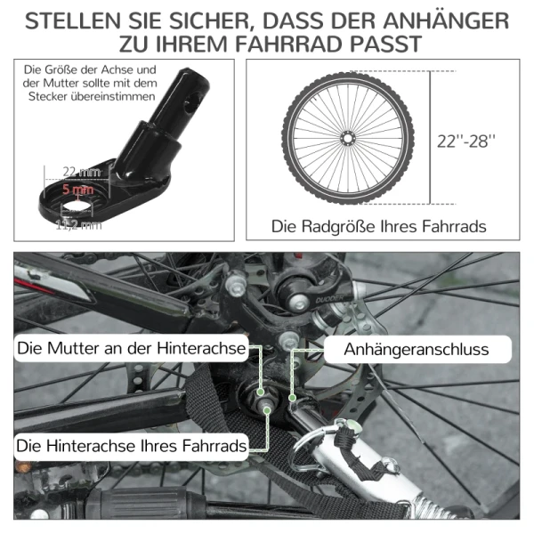 Hondenkar, Fietskar, Dierenkar, 1 Wimpel, Voor Honden Tot 10 Kg, Groen + Zwart 8