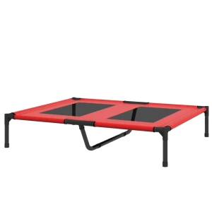 Hondenmand, Hondenligstoel, Robuust, Verhoogd & Weerbestendig, Tot 50 Kg, 92x76x18cm, Rood 1