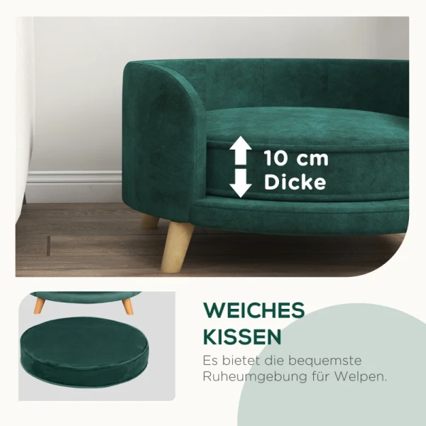 Hondenmand, Hondensofa, Dierensofa, Eucalyptushout, 68 X 68 X 35 Cm, Groen 7