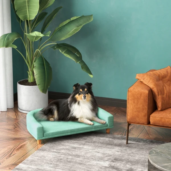 Hondenmand, Hondensofa, Dierensofa, Eucolyptushout, 98 X 67 X 25 Cm, Groen 2