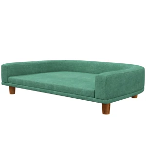 Hondenmand, Hondensofa, Dierensofa, Eucolyptushout, 98 X 67 X 25 Cm, Groen 1