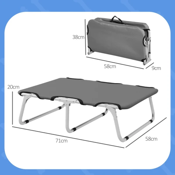 Hondenmand, Opvouwbaar, Robuust En Comfortabel, Tot 10kg, 71x58x20cm, Grijs 3