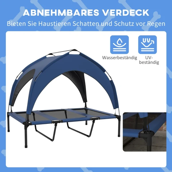 Hondenmand Outdoor Hondenmand, Weerbestendig, Verhoogd Frame, 106 X 76 X 94 Cm, Donkerblauw 5