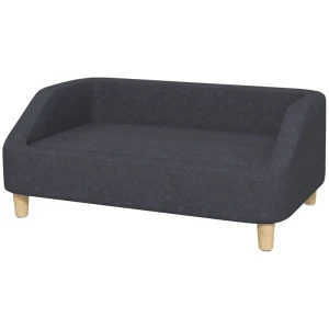 Hondensofa, Dierensofa, Kattensofa, Hondenmand Voor Middelgrote En Grote Honden, Hondensofa Met Verhoogd Design, Hondenstoel Met Houten Poten, Donkergrijs, 95 X 63 X 39 Cm 1