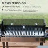 Houtskoolgrill BBQ-grill, Verstelbaar Rooster, 1 Draaispit, 118 X 32 X 90 Cm, Zwart + Zilver 5