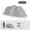 Kampeertent, Pop-up Tent Voor 2-3 Personen, Voorkamer En Slaapgedeelte, Waterdicht, 426 X 206 X 154 Cm, Grijs 3