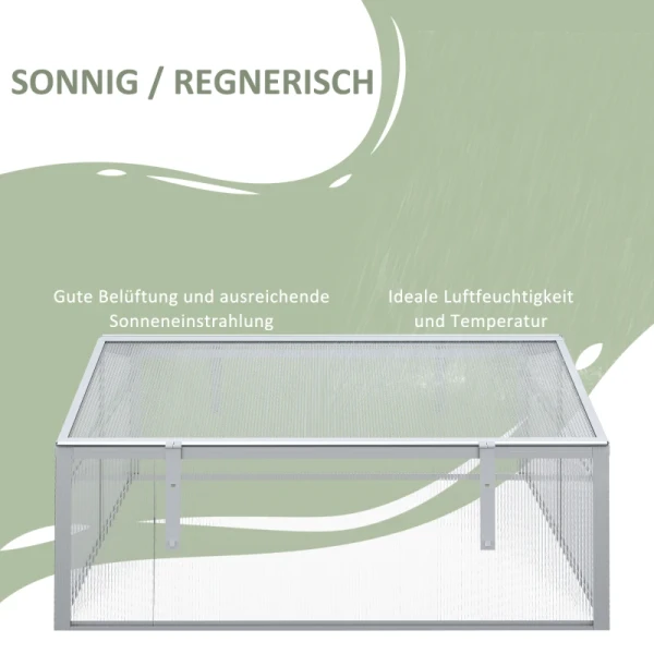 Kas, Dakraam, Transparante Behuizing, Aluminium Frame, 100x100x48cm 6