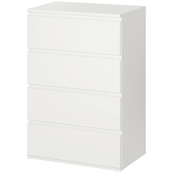 Ladekast, Dressoir, Ladekast, 4 Laden, 55 Cm X 33 Cm X 80 Cm, Wit 1