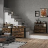 Ladekast, Dressoir Met 7 Stoffen Lades, Industrieel Design, Stalen Frame, 98x29x85cm, Bruin/zwart 2