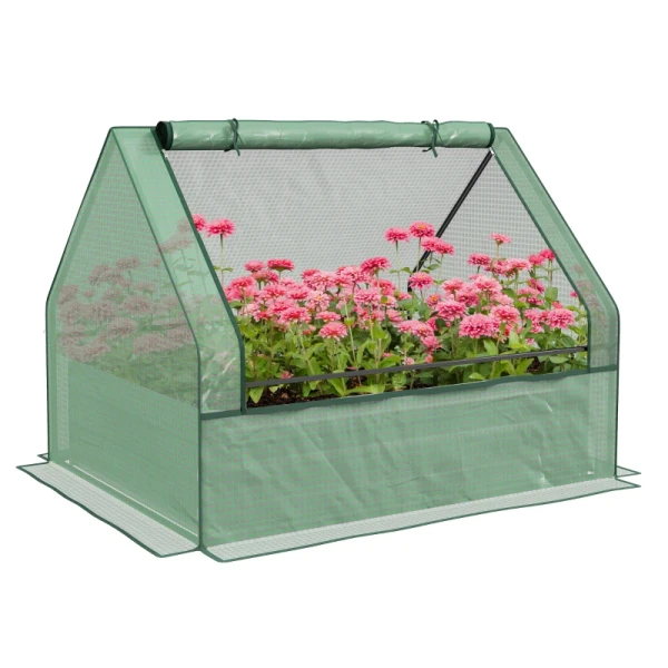 Minikas, Kleine Kas, Vroeg Bed, Gegalvaniseerde Plantenbak, Roldeuren, 125 Cm X 95 Cm X 92 Cm, Groen 10