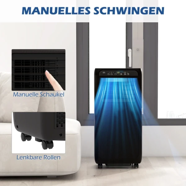 Mobiele Airconditioning Mini-airconditioningunit, 24-uurs Timer, 3 Snelheden, 33 X 28 X 68,5 Cm, Zwart 8