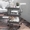 Multifunctionele Trolley Keukentrolley, 3 Planken, 4 Wielen, 53,5 Cm X 30,5 Cm X 75 Cm, Grijs 6