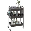 Multifunctionele Trolley Keukentrolley, 3 Planken, 4 Wielen, 53,5 Cm X 30,5 Cm X 75 Cm, Zwart 10