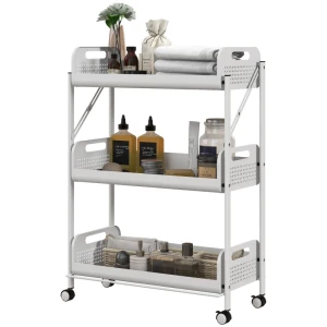 Multifunctionele Trolley, Universele Trolley, 3 Planken, 52,5 X 27 X 73,5 Cm, Wit 1