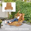 Outdoor Schommelstoel, Hoge Rugleuning, Verstelbare Basis, Grenenhout, 130 X 60 X 60cm, Teak 5