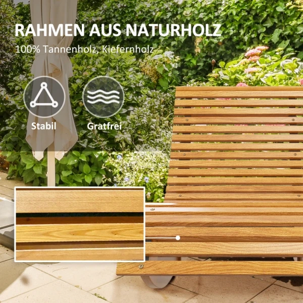 Outdoor Schommelstoel, Hoge Rugleuning, Verstelbare Basis, Grenenhout, 130 X 60 X 60cm, Teak 6