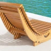 Outdoor Schommelstoel, Hoge Rugleuning, Verstelbare Basis, Grenenhout, 130 X 60 X 60cm, Teak 7