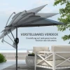 Parasol Zweefparasol, Inclusief Kruisvoet, 293 X 293 X 260 Cm, Grijs 5