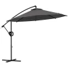 Parasol Zweefparasol, Inclusief Kruisvoet, 293 X 293 X 260 Cm, Grijs 10