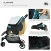 Pet Buggy Opvouwbare Hondenbuggy Met Regenhoes 2 Bekerhouders Blauw + Zwart 5