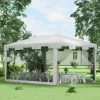 Prieel Tuintent 3 X 3 M Paviljoen, Weerbestendig, Opvouwbaar, 395cm X 295cm X 255 Cm, Wit 2