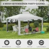 Prieel Tuintent 3 X 3 M Paviljoen, Weerbestendig, Opvouwbaar, 395cm X 295cm X 255 Cm, Wit 4