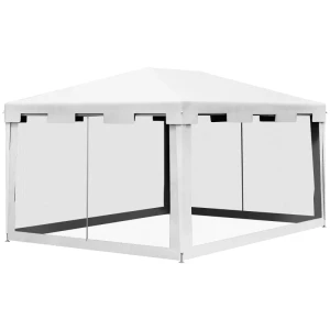 Prieel Tuintent 3 X 3 M Paviljoen, Weerbestendig, Opvouwbaar, 395cm X 295cm X 255 Cm, Wit 1