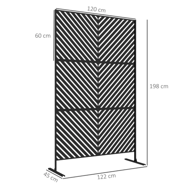 Privacyscherm Tuin Tuinafscheiding, Geometrische Vormen, Metaal, 122 X 45 X 198 Cm, Zwart 3