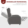 Relaxfauteuil TV-stoel, Uitklapbare Poten, Kantelbaar Tot 160, 64 X 86 X 102 Cm, Grijs 5