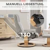 Relaxstoel Met Kruk, Draai- & Kantelbaar, Kunstleren Bekleding, Tot 150 Kg, Houten Frame, Grijs 4