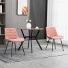 Set Van 2 Eetkamerstoelen, Accentstoelen, Keukenstoelen, Retro Design, Fluwelen Look, 50 Cm X 61 Cm X 79 Cm, Roze 2