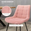 Set Van 2 Eetkamerstoelen, Accentstoelen, Keukenstoelen, Retro Design, Fluwelen Look, 50 Cm X 61 Cm X 79 Cm, Roze 5