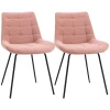 Set Van 2 Eetkamerstoelen, Accentstoelen, Keukenstoelen, Retro Design, Fluwelen Look, 50 Cm X 61 Cm X 79 Cm, Roze 10