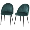 Set Van 2 Eetkamerstoelen, Keukenstoelen, Accentstoelen, 52 Cm X 54 Cm X 79 Cm, Groen 1