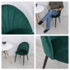 Set Van 2 Eetkamerstoelen, Keukenstoelen, Accentstoelen, 52 Cm X 54 Cm X 79 Cm, Groen 8