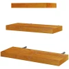 Set Van 3 Wandplanken, Zwevende Plank, Wandplank, 50 Cm X 18 Cm X 3,6 Cm, Grenenhout, Bruin 1