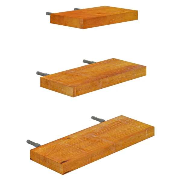 Set Van 3 Wandplanken, Zwevende Plank, Wandplank, 50 Cm X 18 Cm X 3,6 Cm, Grenenhout, Bruin 10