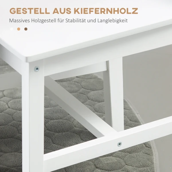 Set Van 4 Eetkamerstoelen, Keukenstoelen, Massief Hout, 41 Cm X 46,5 Cm X 85,5 Cm, Wit 6