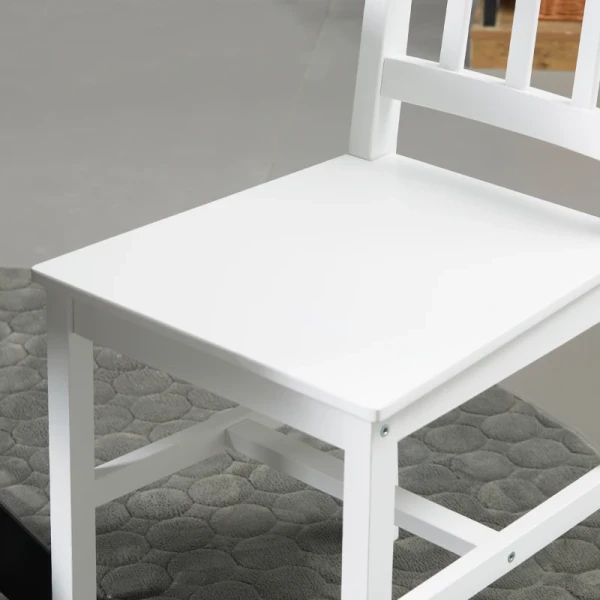 Set Van 4 Eetkamerstoelen, Keukenstoelen, Massief Hout, 41 Cm X 46,5 Cm X 85,5 Cm, Wit 9