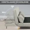 Slaapbank, Logeerbed, 3-voudig Verstelbare Rugleuning, Linnenlook, Tot 120 Kg, 141 X 90 X 81 Cm, Grijs 5