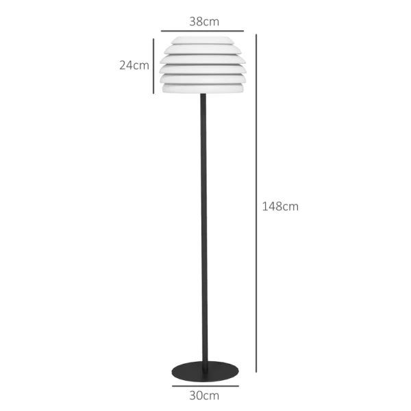 Staande Lamp Leeslamp, LED-licht, 39 X 39 X 153 Cm, Zwart + Wit 3