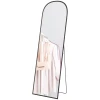 Staande Spiegel Full Body Spiegel Grote Spiegel, Modern Design, 50 Cm X 1,5 Cm X 161,5 Cm, Zwart 1