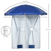 Strandparasol Met Zijwand, Kantelbaar, 2 Vakken En 2 Ramen, Inclusief Draagtas, 191 X 211 Cm, Blauw + Wit 3