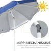 Strandparasol Met Zijwand, Kantelbaar, 2 Vakken En 2 Ramen, Inclusief Draagtas, 191 X 211 Cm, Blauw + Wit 4