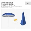 Strandparasol Met Zijwand, Kantelbaar, 2 Vakken En 2 Ramen, Inclusief Draagtas, 191 X 211 Cm, Blauw + Wit 5