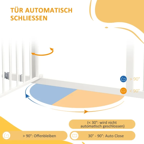 Traphekje, Hondenhek, Automatisch Sluitend, Bediening Met één Hand, 100 Cm X 4 Cm X 76 Cm, Wit 6