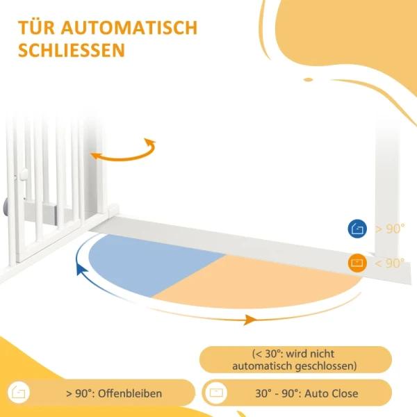 Traphekje, Hondenhek, Automatisch Sluitend, Bediening Met één Hand, 100 Cm X 4 Cm X 76 Cm, Wit 6