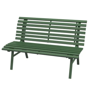 Tuinbank, Parkbank, Lattenbodem, Weerbestendig, Aluminium, 123 X 67 X 79 Cm, Groen 1