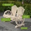 Tuinbank, Wagenwiel-design, Voor 2 Personen, Naturel Hout 4