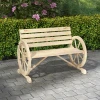 Tuinbank, Wagenwiel-design, Voor 2 Personen, Natuurlijk Hout, Donkerbruin, 105,5 X 56 X 79 Cm, Naturel 2